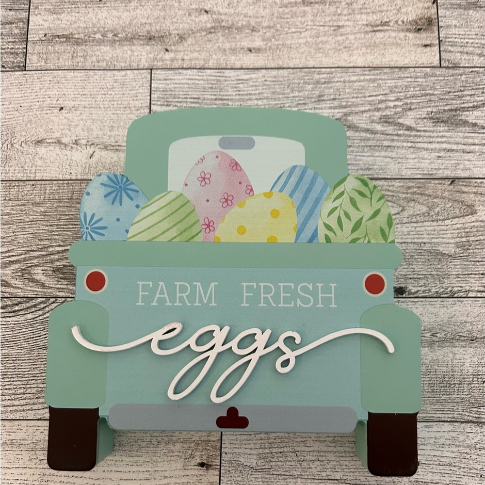 Farm Fresh Eggs Wood Truck